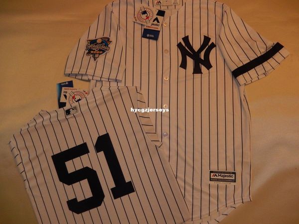 

дешевые бейсбол нью-йорк #51 берни уильямс 2000 верхняя рубашка джерси белые мужские сшитые трикотажные изделия большой и высокий размер xs, Black;blue