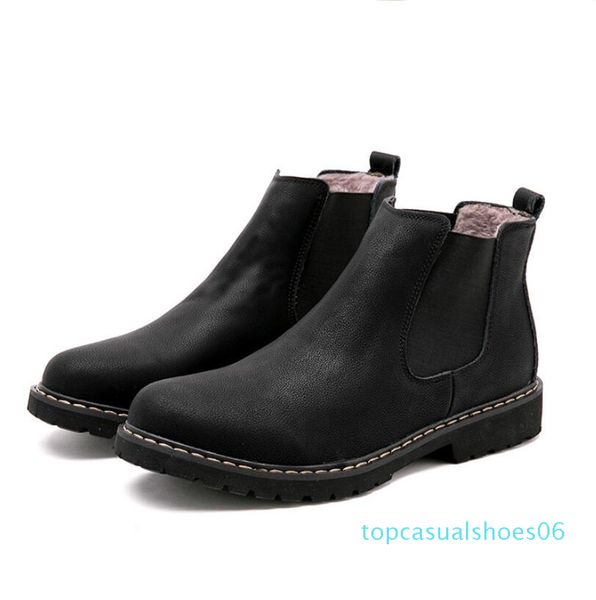 

plus size 38-45 winter mens designer shoes black leather footwear warm plush fur for men 8z-610 t06