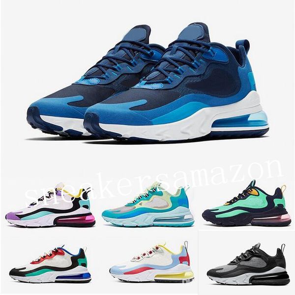 

New 270 react fa hion athletic men running hoe bauhau optical blue void electro green port men de igner neaker