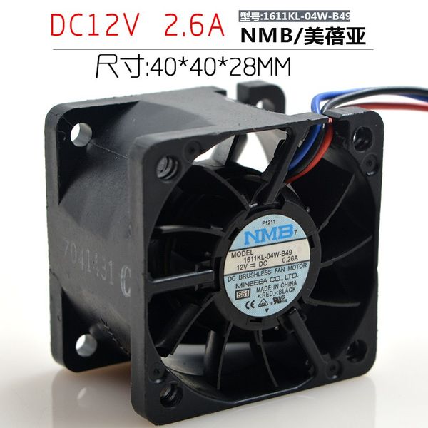 

original nmb 1611kl-04w-b49 4cm 12v 4028 0.26a 3-wire server fan