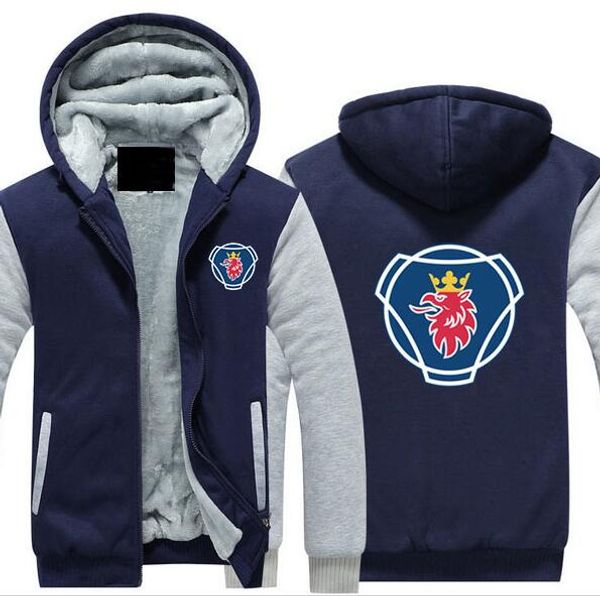 

осенние и зимние модели geely car print толстый свитер плюс бархат толстая молния кардиган с капюшоном теплый свитер велоспорт куртка