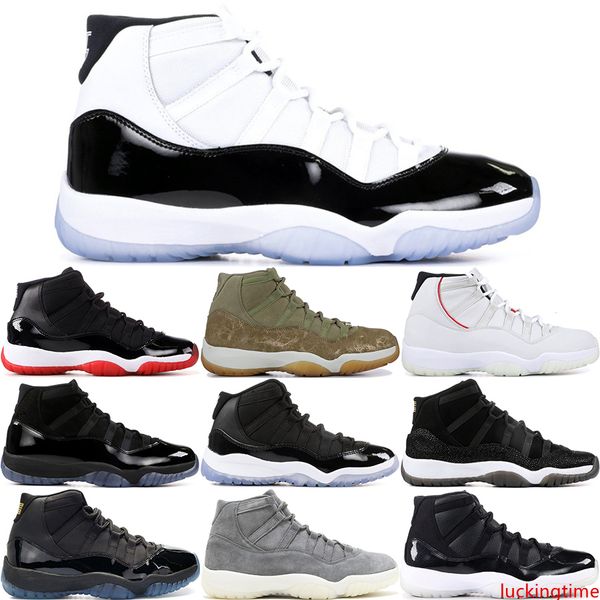 

11 prom night xi cap and gown 11s gym red prm heiress midnight navy men basketball shoes bred space jam sneakers 36-47