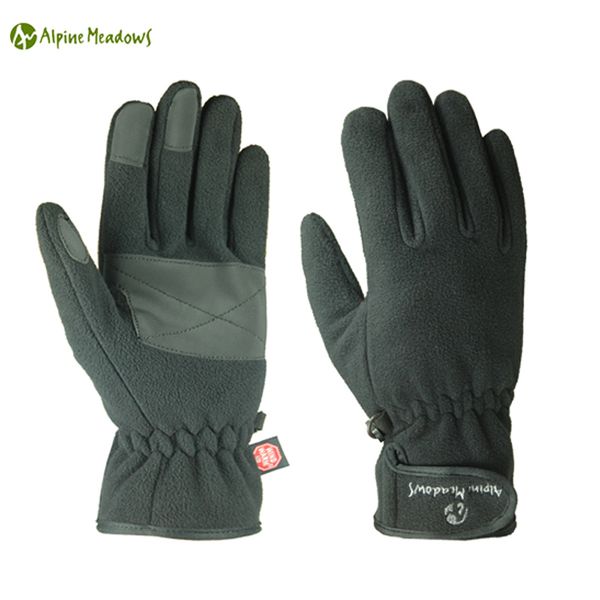 

alpine meadows am905 traveler thickening windproof fleece gloves breathable, Black