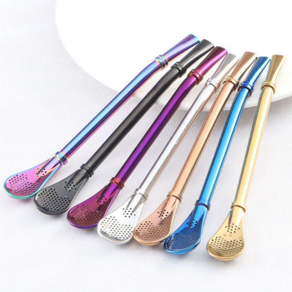 

creative 1pc drinking straw stainless steel yerba mate straw gourd bombilla filter spoons reusable metal pro tea tools bar accessories