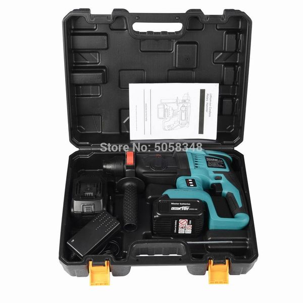 

rechargeable brushless cordless rotary hammer drill electric hammer impact drill with two 18v 4.0ah battery