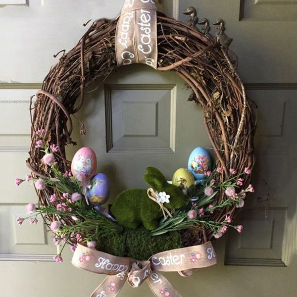 

1pcs ramadan decoration 30cm easter decoration wedding wreaths garland material rattan wreath diy wreath party