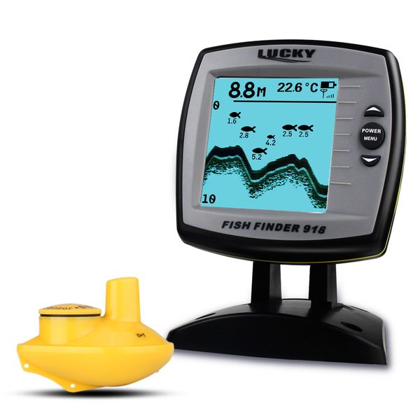 

lucky fish finder ff918-ws wireless sonar depth 125khz sonar frequency fish locator boat fishfinder detector