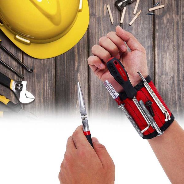 

magnetic wristband portable tool bag car tire repair tools electrician wristband screw screws nails drill bits bracelet