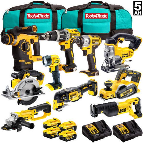 

Dewalt 18v xr li ion 10 piece pack 4 x 5 0ah batterie charger dew kit 4m