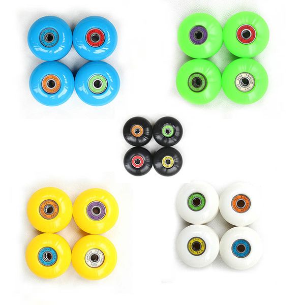 

2019 new 52mm*30mm black skateboard wheels abec-9 bearings set 4pcs double rocker pu wheels white skateboard parts ing