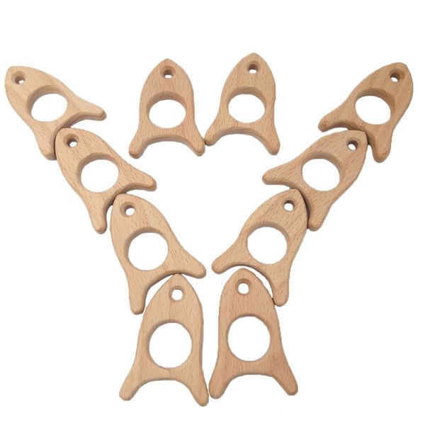 

baby teether beech wooden rocket teether baby teething toy teething accessories kids teething pendant wooded doll