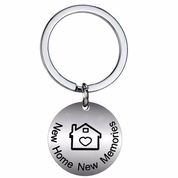 

12pc/lot valentine's day gift for lovers couples keychain new home new memories stainless steel boyfriend girlfriend keyring, Silver