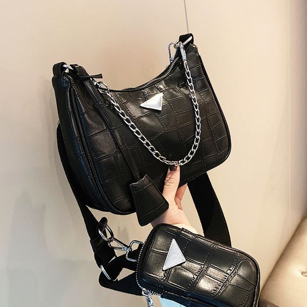 

bags for women new three in one handbags fashion casual brand crossbody bag tote bag chain pu leather messenger bolsas