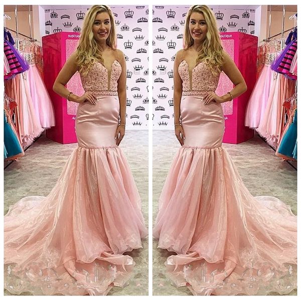 

2019 sweetheart lace mermaid pink prom dresses organza long slim vestidos de soiree junior ladies evening party gowns cheap, Black