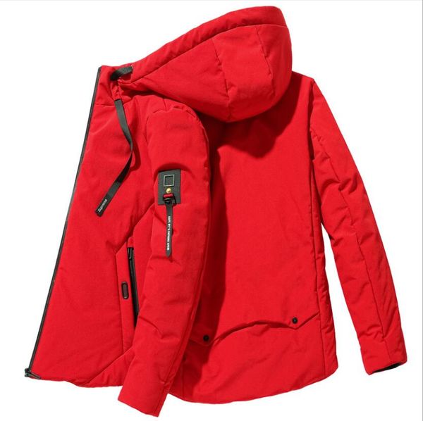 

M 7xl autumn and winter men 039 down jacket hooded thick olid color with zipper pocket down jacket men 039 wild down jacket