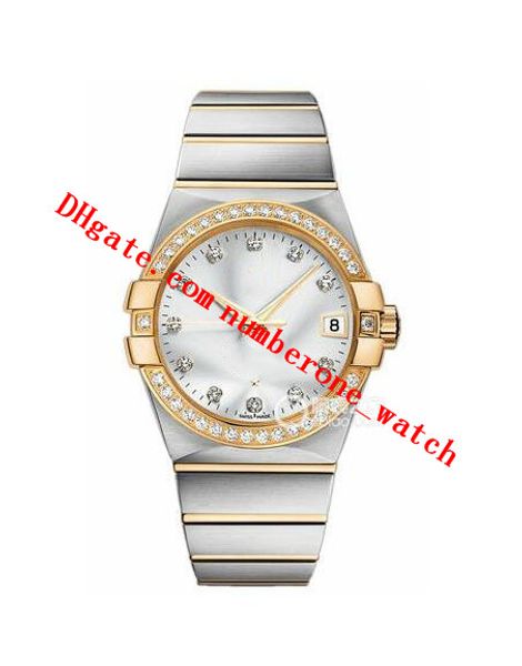 

luxury watch 10 style mens 38mm 123.25.38.21.52.001 diamond dial steel automatic fashion men's watches wristwatch ing, Slivery;brown