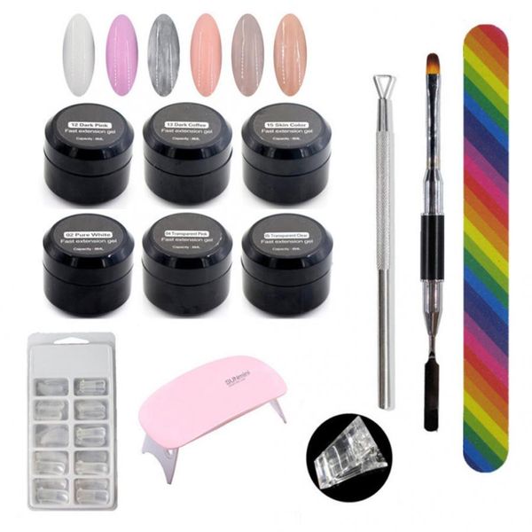 

nail fast extension gel set uv builder gel manicure pusher polish dryer uv pen kit