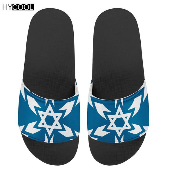 

hycool novetly design summer slippers national flag print israel cz women men slippers shoes slide sandals