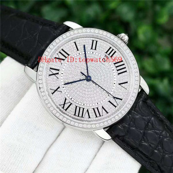 

new diamond solo mens watch luxury watch swiss 2892 automatic mechanical 28800 vph diamond dial sapphire crystal super water resistant, Slivery;brown