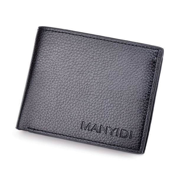 

casual men's wallets leather solid luxury wallet men pu leather slim bifold short purses holder business male purse, Red;black