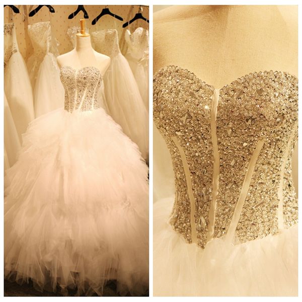 

sparkly sweetheart white ball gown wedding dress court train crystals beaded wedding dresses for sale lace up back vestidos de novia