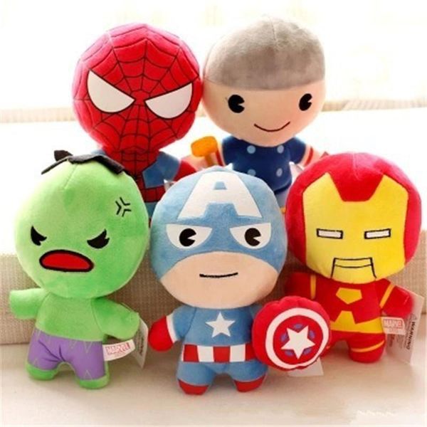 

25cm marvel avengers 4 superhero all staff plush toy dolls captain america ironman iron man spiderman loki thor plush soft toy