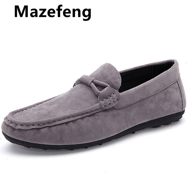 

mazefeng size 48 men casual shoes fashion men shoes genuine leather loafers moccasins slip on men's flats male driving, Black