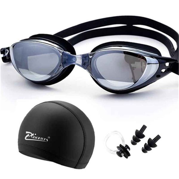 

myopia swimming goggles professional adults pool caps waterproof cap piscina natacion earplug diving glasses swim eyewear