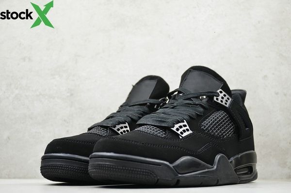 

new arrival 4 black cat men basketball sports shoes 4s black light graphite 308497s-002 mens designer sneakers with box