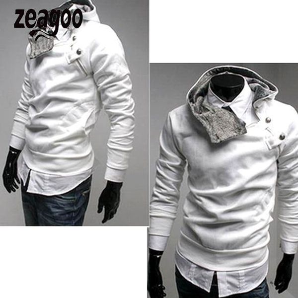 

men's jacket outwear sleeve outwear high collar fur collar coat male casual jackets clothing, Black;brown