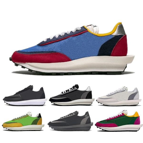 

2020 sacai ld waffle men women fashion sneakers triple black nylon summit white green multi mens trainer vintage casual shoes ing