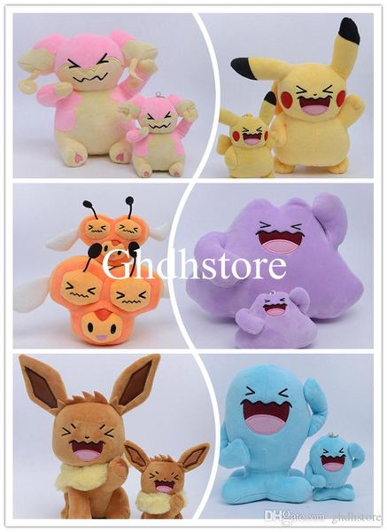 

new 6pcs/lot 8" 20cm pkc eevee ditto wobbuffet audino combee plush doll anime collectible stuffed dolls gifts soft toys