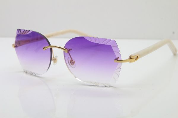 

2019 sunglasses carved lens glasses 8200762a rimless metal mix white aztec black aztec arms sunglasses optical new, White;black