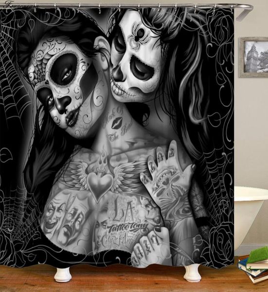 

sugar skull shower curtains bathroom curtain fabric shower curtain 3d funny waterproof cortinas home decoration