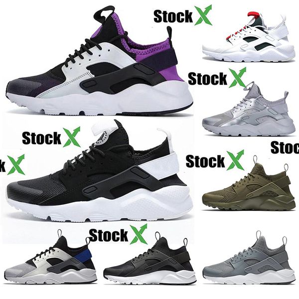 

2020 air huarache 1.0 4.0 men running shoes stripe red balck white rose gold women designer shoes sport sneakers 5.5-11, White;red
