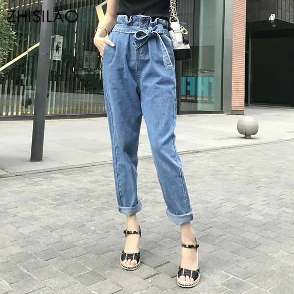 

summer jeans woman jeans denim pants harem pants woman trousers pantalon mujer casual high waist, Blue