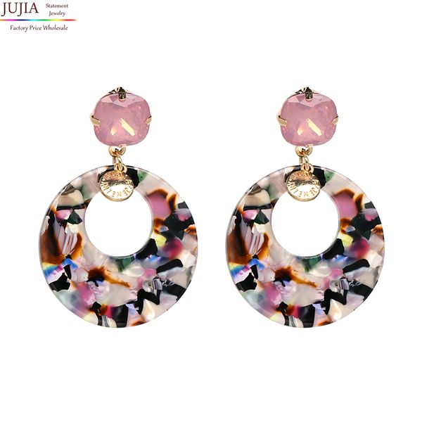 

jujia trend 7 colors fashion women earrings big round vintage statement earrings for women jewelry, Silver