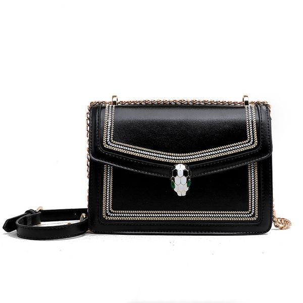 

Retro organ python head bag pring new mall bag fa hion texture wild houlder lung handbag jooyoo