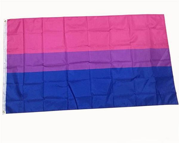 

100pcs colorful polyester 90*150cm 3x5 fts lgbt pride rainbow bi bisexual flag for decoration