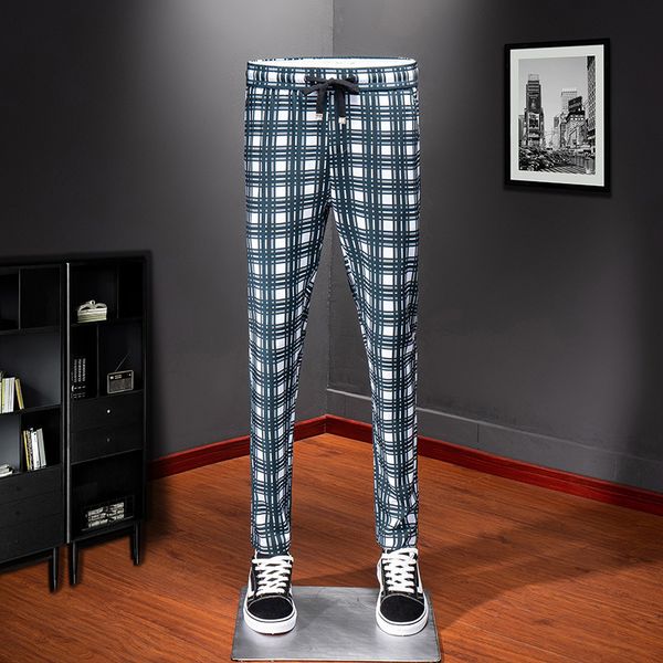 

british style plaid pants mens social trousers mens pants skinny formal summer trousers business pantalon hombre, Black