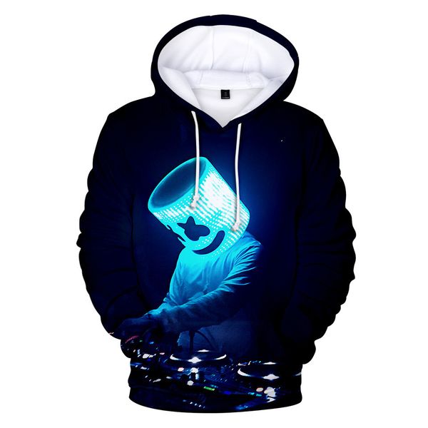

маска marshmello 3d толстовка толстовка мужчины женщина streetwear hip hop рэпер bboy dancer dj пуловер с капюшоном куртки пальто костюмов, Black
