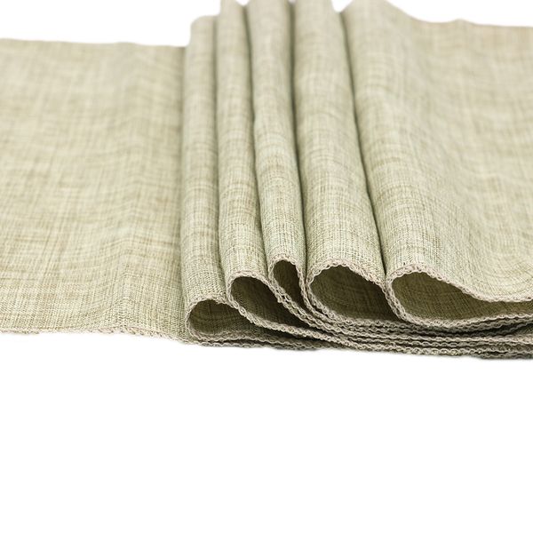 

gray khaki burlap table runner jute imitated linen tablecloth rustic wedding party banquet decoration home textiles overlay