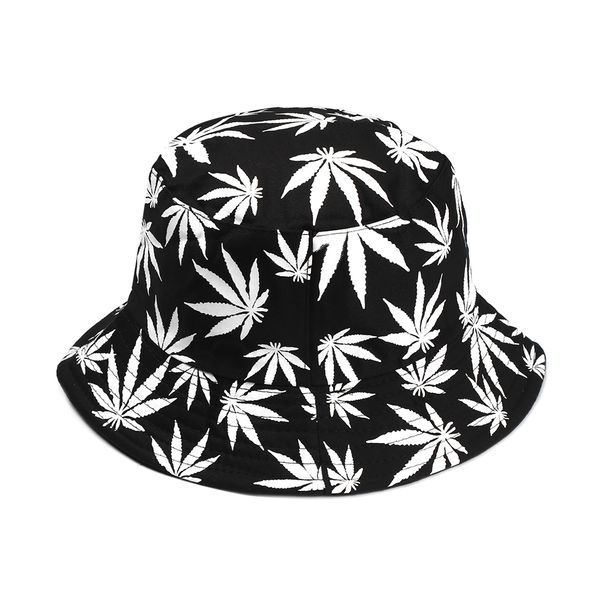 

maple leaf print fisherman hats casual panama bucket hat couple cotton hip hop cap fashion sun flat caps gifts, Blue;gray