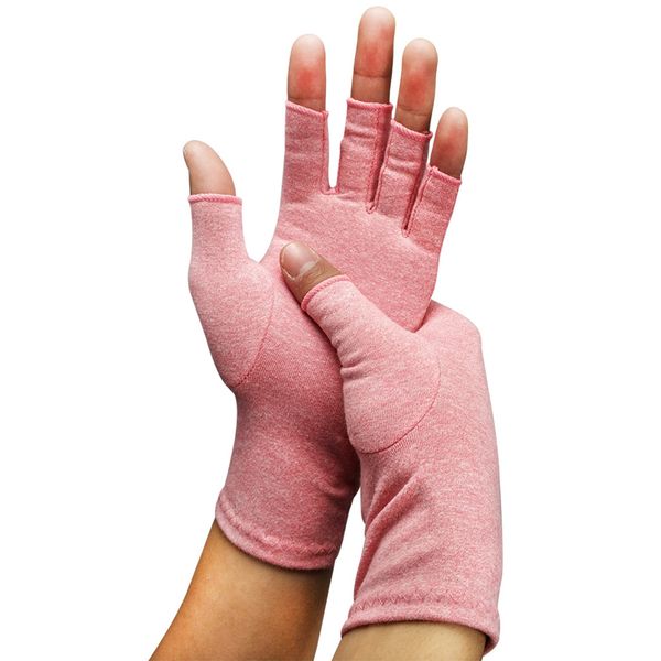 

1pair wrist support compression gloves joint pain hand arthritis elastic lightweight therapy washable training durable, Black;red