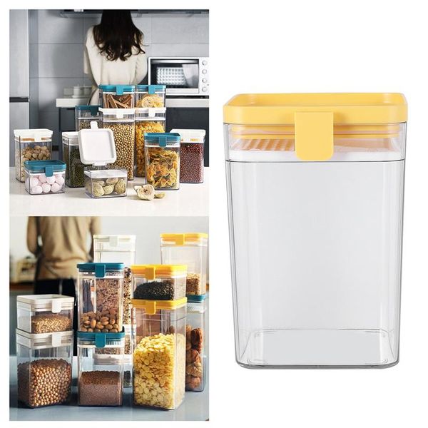 

transparent grains storage tank storage jar sealed can container with mesh sifter barrier
