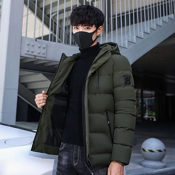 

man's designer luxury thick parka homme with a hood long sleeves winter down parkas for man three colors m-4xl, Black