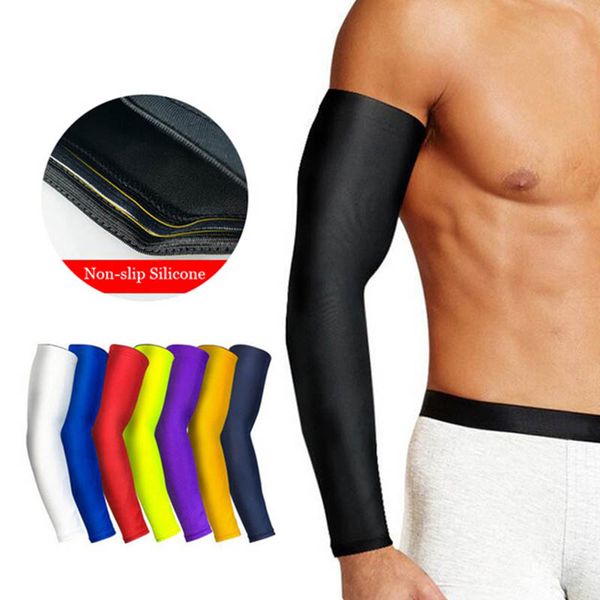 1 paar Basketball Ellenbogen Pad Fitness Armschützer Atmungsaktiv Schnell Trocknend UV Schutz Arm Ärmel Sport Radfahren Arm Wärmer