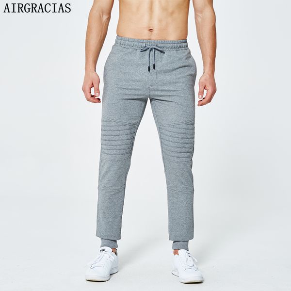 

airgracias 2019 new men's long pants streetwear jogger skinny mens pant mirco sweatpants men joggers us/eu size s-xxl, Black
