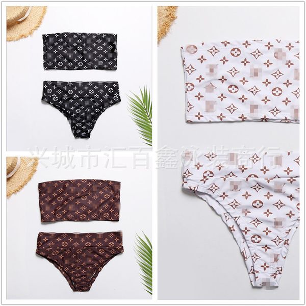 

womens swimsuit bikini bathing suits ladies swimwear printed tube split bikini cross-border for foreign trade swimwear