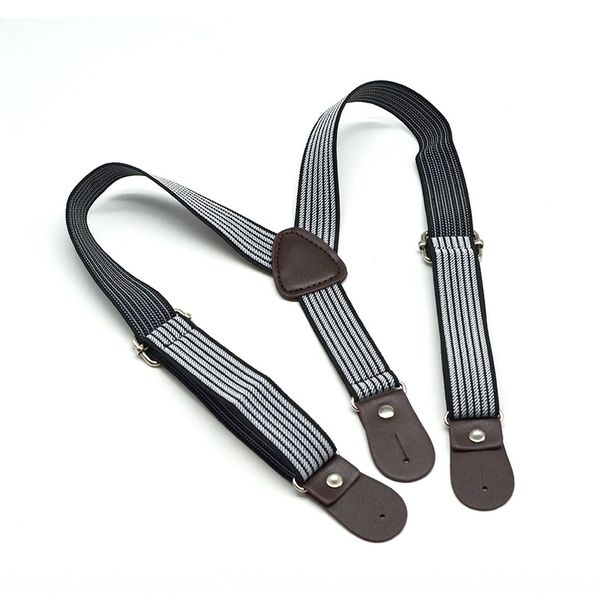 

children's striped children's trouser belt baby's elastic shoulder strap button shoulder strap straps clip button elastic str, Black;white